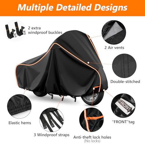 Motorcycle Cover for Honda GL1500 GL1800 (Black / for Honda GL1800)