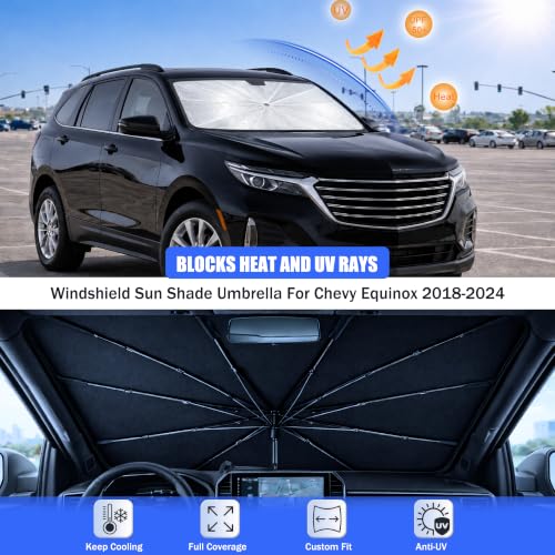 Car Windshield Sun Shade Umbrella for Chevrolet Equinox 2018 (For Chevy Equinox 2018-2024)
