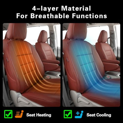 Sienna Seat Covers for 2011 (Leather (Burgundy) / 2011-2020 8 Seats, 2nd Row 4/2/4 Split)