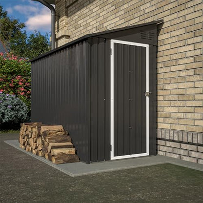 Shed Lean to Storage Shed (Black / 4 X 8FT)