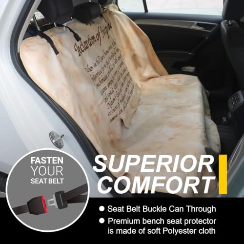 Back Seat Cover for Car Trucks Van SUV (Rear Bench Seat Towel / Declaration of Independence)