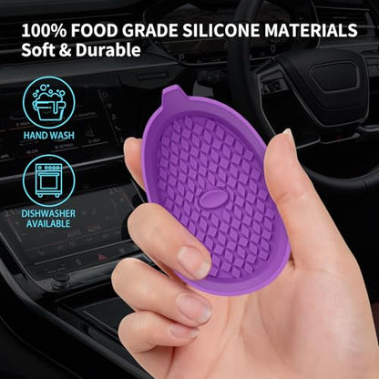 Car Cup Holder Coasters [4 Pack] Silicone Cups Mats (4pack-deep Purple)