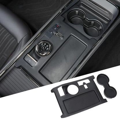 for 2022 2023 2024 2025 Ford Fusion Car Gear Shift Panel Trim Cover Silicone Center Console Waterproof Coaster Black Wireless Charging Protective Pad Automotive Interior Accessories (for Ford Fusion 2022 2023 2024 2025)