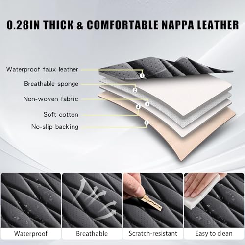 Nappa Faux Leather Car Seat Covers Full Set (Black / Front Pair)