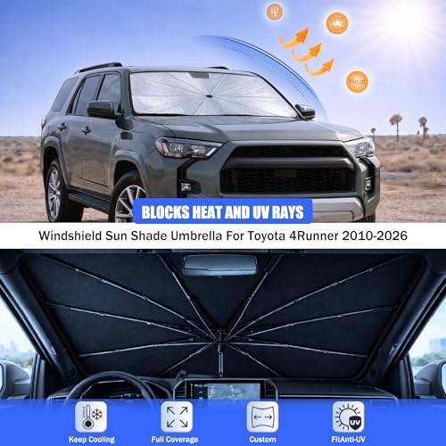 Car Windshield Sun Shade Umbrella for Toyota 4Runner 2010 (For Toyota 4Runner 2010-2024)