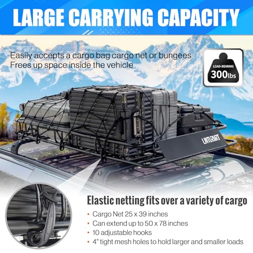 Roof Rack Cargo Basket 54"X36"with Cargo Bag and Net (ROOF BASKET AND BAG)