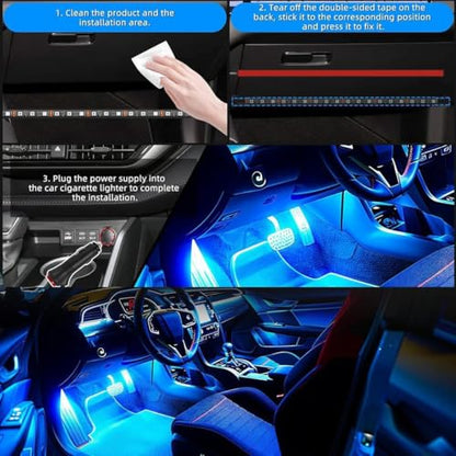 4PCS Car Interior LED Lights (RGB 48 Lights)