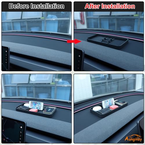 Center Console Dash Organizer Compatible with Tesla Model 3 2023 2024 Dashboard Table Tray Storage Box Dash Phone Holder Container Box Anti (Fit Tesla Model 3)