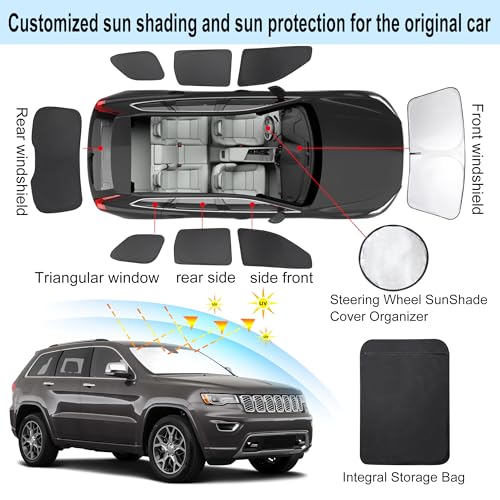 Window Shades for Jeep Grand Cherokee 2011 (Jeep Grand Cherokee 2011-2021-NO Grand Cherokee L)