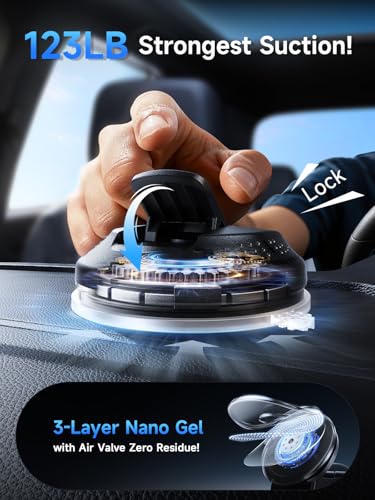 Car Phone Holder for MagSafe [360° Adjustable Memory Alloy Arm (Carbon Fiber)