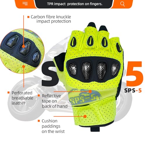 SPS 5 Unisex Touchscreen Road Racing Motorcycle MTB Sports Gloves Also fit BMX MX ATV Mountain Bike Bicycle Cycling Off (Yellow SPS-5 / XXL Adult)