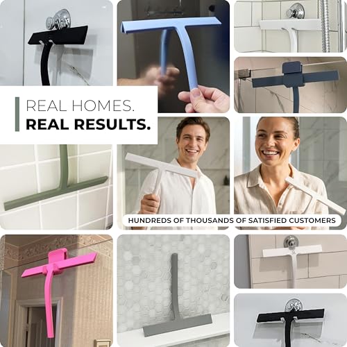 Silicone Shower Squeegee with 3 (Black / 9 Inches)