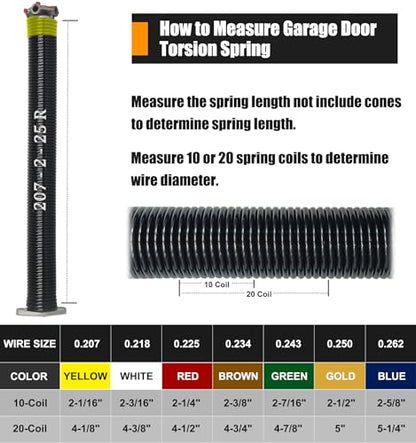 Garage Door Torsion Spring Set (.207x2x25")
