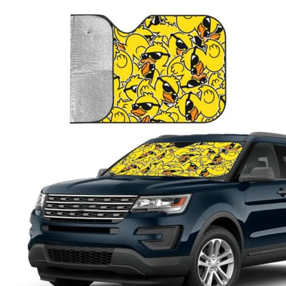 Duck Car Windshield Sunshade Front Window Sun Visor Protector Foldable Shield Cover for Truck SUV (Black10 / Small)
