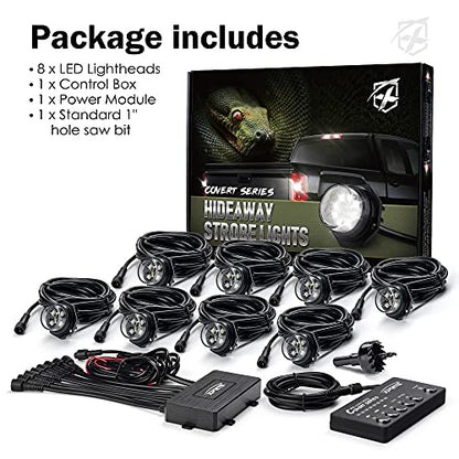 Amber Green LED Hideaway Strobe Lights Kit (Amber Green / 8 pcs)