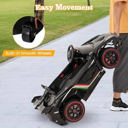 Ride on Car Lamborghini Licensed 12V Battery Powered 4WD Sports Car with Remote Control (Black)