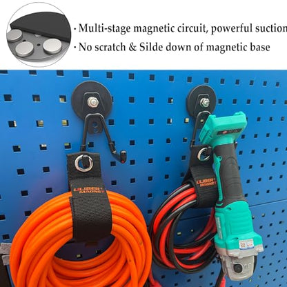 Heavy Duty Magnetic Garage Hooks (2.59INCH 4PACK Black Medium Hooks)