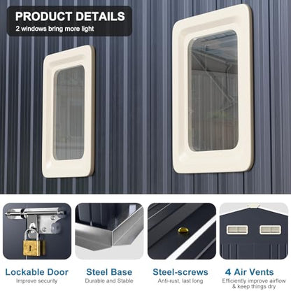10x10 FT Metal Outdoor Storage Shed (10x10 FT)