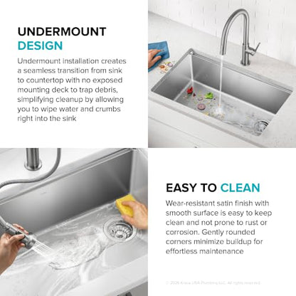 Fairlane 30 in Undermount Workstation Single Bowl 18 (30 Inch / Single Bowl Workstation — Undermount)
