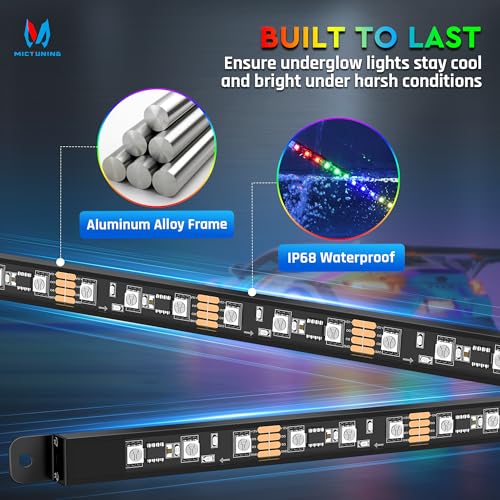 8Pcs N8+ Chasing Color RGB+IC Underglow Neon Accent Strip Lights (RGB+IC)