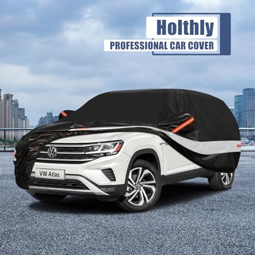 10 Layers SUV Car Cover Custom Fit for Volkswagen VW Atlas (Black Gray / Custom Fit for VW Atlas)