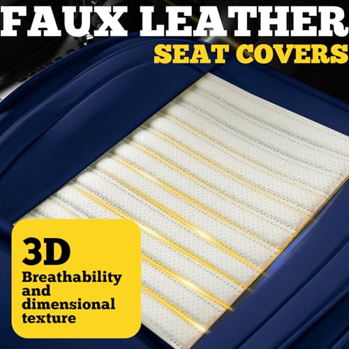 Car Seat Covers Full Set (White-Blue / Full set)
