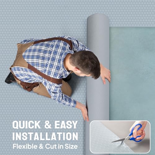 7.5x17 FT Garage Floor Mat (7.5'x17' / Grey(Coin))