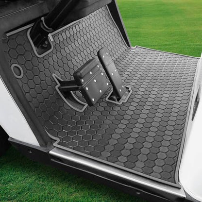 EZGO TXT Golf Cart Full Coverage Floor Liner Mat (Black Gray)