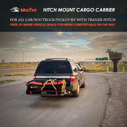Hitch Mount Cargo Carrier Rack Basket 60"*25"*6"+Waterproof Bag 25 Cu.Ft (60"*25"*6")