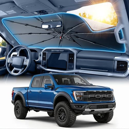 for Ford F150 Windshield Sun Shade Umbrella [10 (For Ford F150 (2015-2025))
