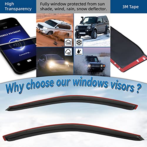 2pcs Window Visors Rain Guards for 94 (for 1994-2001 Acura Integra 2-Door Hatchback)