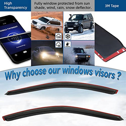2pcs Window Visors Rain Guards for 94 (for 1994-2001 Acura Integra 2-Door Hatchback)