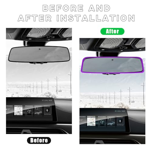 Car Rear View Mirror Protector Frame (Purple-1PCS)
