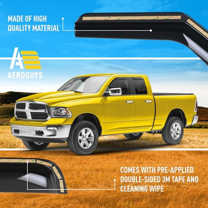 Extra Durable Window Deflectors in (For Dodge RAM 09-18 Quad Cab)