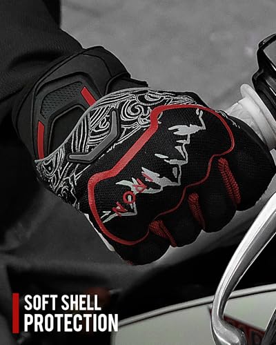 Motorcycle Gloves Motorbike Glove for Men Women Full Finger Knuckle Protection Touch Screen Cycling ATV Hiking Riding (XX-Large / mountain-Red)