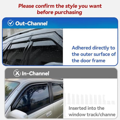 4pcs Window Visors Rain Guards for 2010 (2010-2013 Mazda 3)