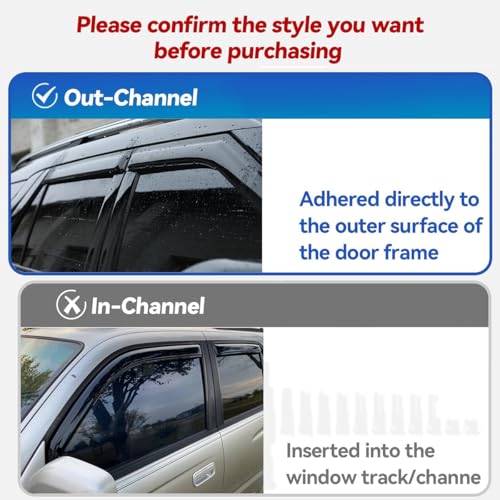 Window Visors for 2015 (15-22 Crew (SuperCrew) Cab (Dark Smoke))