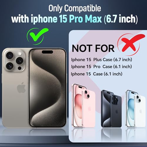 Heavy Duty Phone Case for 15 Pro MaxCase with Camera Cover (★ iPhone 15 Pro Max 【6.7 inches】 / Navy Blue)