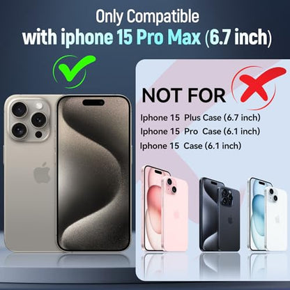 Heavy Duty Phone Case for 15 Pro MaxCase with Camera Cover (★ iPhone 15 Pro Max 【6.7 inches】 / Navy Blue)