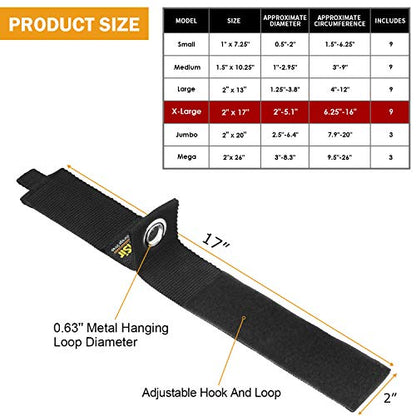 9 Pack Extension Cord Holder (2" x 17")