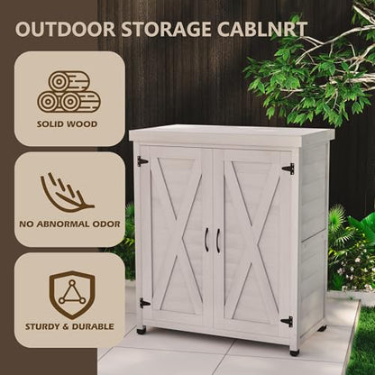 Outdoor Storage Shed Waterproof (Gray / 17.00"D x 36.00"W x 31.10"H)