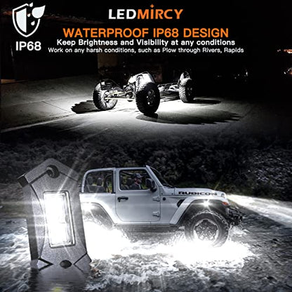 Rock Lights LEDMIRCY R3 White Rock Lights Wire Harness Kit for Trucks (White / 12 HK)