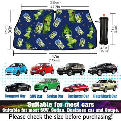 Funny Pickle Car Windshield Sun Shade Umbrella Foldable Sunshade (57X31 Inch / styled45f-1)