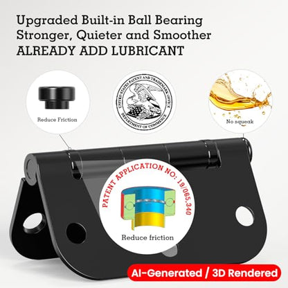 Rounded Matte Black Door Hinges 3.5 Inch 5 (Matte Black-Rounded / 30 Pack-Ball Bearing-lasting no squeak)
