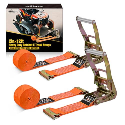 E Track Ratchet Straps 2 Pack 2" x 12' (2in x 12ft E-Track Ratchet Straps)