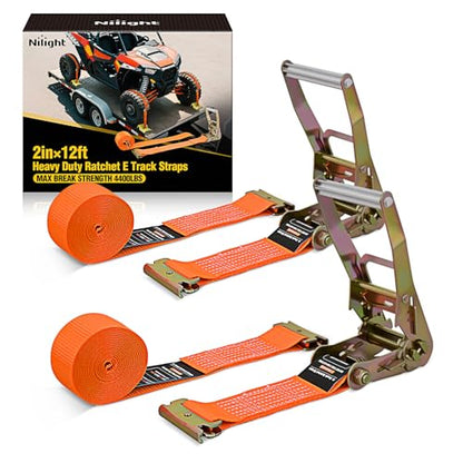 E Track Ratchet Straps 2 Pack 2" x 12' (2in x 12ft E-Track Ratchet Straps)