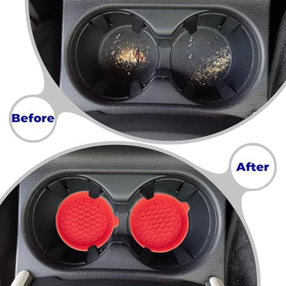 2 PCS Car Cup Coasters (Red*2pcs / No Diamonds)