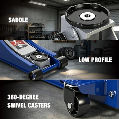 6600LBS Floor Jack (3 Ton Dual Pump / Blue)