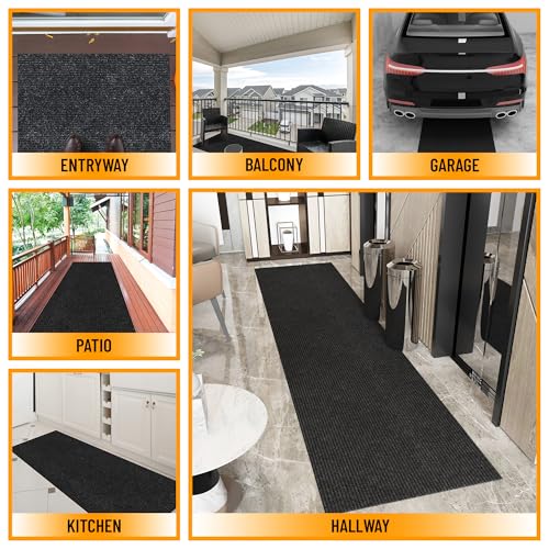 3x40 Hallway Runner Rug (Black / 2'7" x 40' (Runner))