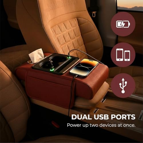 Car Center Console Armrest Pillow (Yellow)